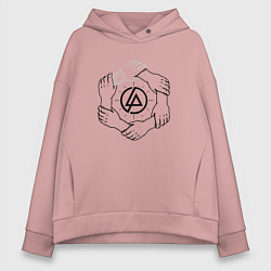 Толстовка оверсайз женская Linkin Park: Brotherhood, цвет: пыльно-розовый