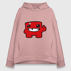 Толстовка оверсайз женская Super Meat Boy, цвет: пыльно-розовый