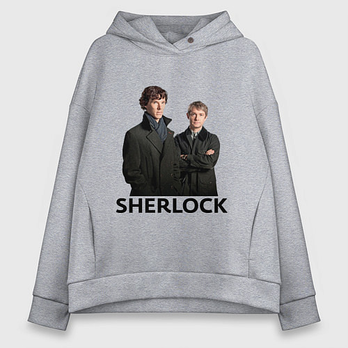Женское худи оверсайз Sherlock / Меланж – фото 1