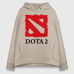 Толстовка оверсайз женская Dota 2: Logo, цвет: миндальный