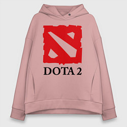 Толстовка оверсайз женская Dota 2: Logo, цвет: пыльно-розовый