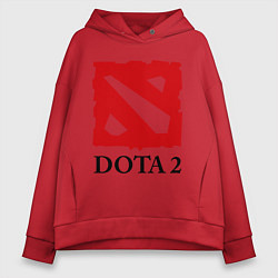 Толстовка оверсайз женская Dota 2: Logo, цвет: красный