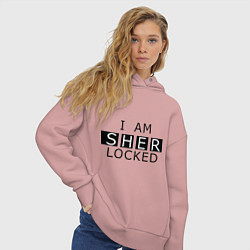 Толстовка оверсайз женская I am Sherlocked, цвет: пыльно-розовый — фото 2