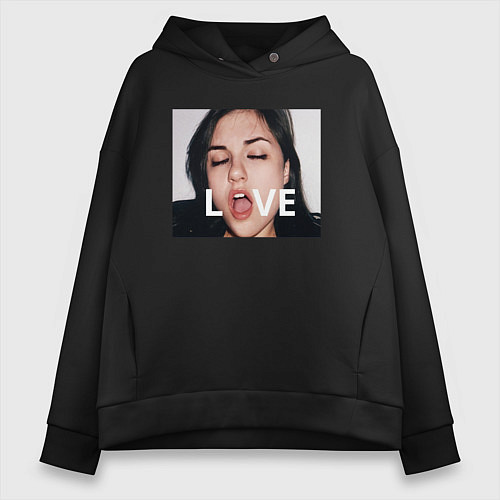 Женское худи оверсайз Sasha Grey LOVE / Черный – фото 1
