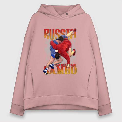 Женское худи оверсайз National Sambo / Пыльно-розовый – фото 1