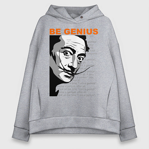 Женское худи оверсайз Dali: Be Genius / Меланж – фото 1