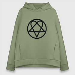 Толстовка оверсайз женская HIM Symbol, цвет: авокадо