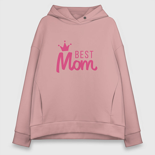 Женское худи оверсайз Best Mom / Пыльно-розовый – фото 1