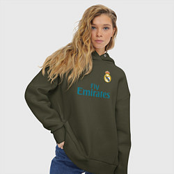 Толстовка оверсайз женская Real Madrid: Ronaldo 07, цвет: хаки — фото 2