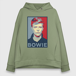 Толстовка оверсайз женская Bowie Poster, цвет: авокадо