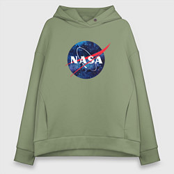 Толстовка оверсайз женская NASA: Cosmic Logo, цвет: авокадо