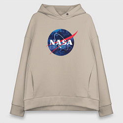 Толстовка оверсайз женская NASA: Cosmic Logo, цвет: миндальный