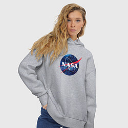 Толстовка оверсайз женская NASA: Cosmic Logo, цвет: меланж — фото 2
