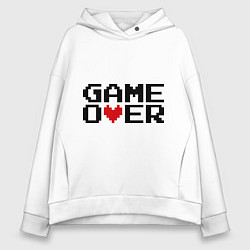 Толстовка оверсайз женская Game over 8 bit, цвет: белый