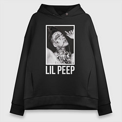 Толстовка оверсайз женская Lil Peep: White Style, цвет: черный