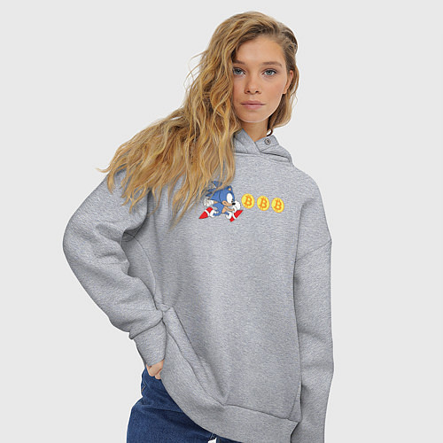 Женское худи оверсайз Монетный Соник / Меланж – фото 3