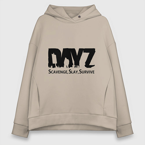 Женское худи оверсайз DayZ: Slay Survive / Миндальный – фото 1