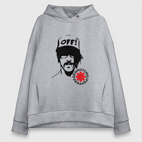 Женское худи оверсайз Red Hot Chili Peppers: Off / Меланж – фото 1