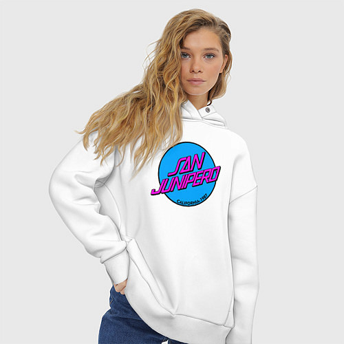 Женское худи оверсайз San Junipero / Белый – фото 3