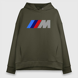Толстовка оверсайз женская BMW M, цвет: хаки