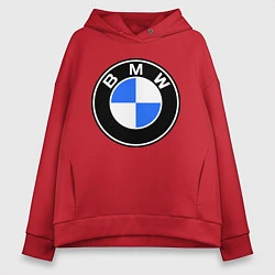 Толстовка оверсайз женская Logo BMW, цвет: красный