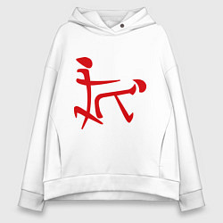 Толстовка оверсайз женская Иероглиф: любовь, цвет: белый