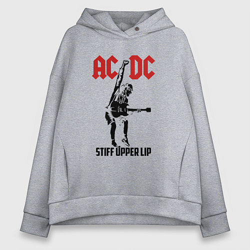 Женское худи оверсайз AC/DC: Stiff Upper Lip / Меланж – фото 1