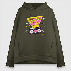 Толстовка оверсайз женская Back to 90s, цвет: хаки
