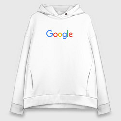Толстовка оверсайз женская Google, цвет: белый