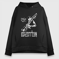 Толстовка оверсайз женская Led Zeppelin, цвет: черный