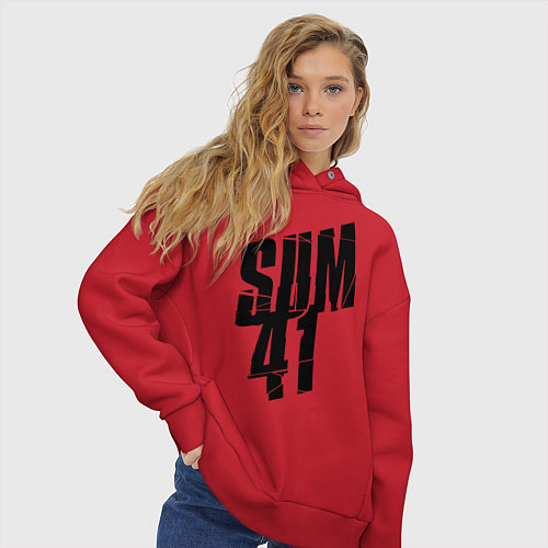 Женское худи оверсайз Sum Forty One / Красный – фото 3