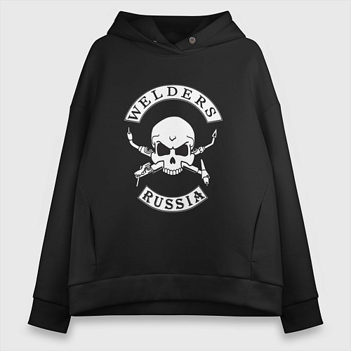Женское худи оверсайз Welders Russia / Черный – фото 1