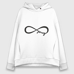 Толстовка оверсайз женская Вечно молодой, цвет: белый