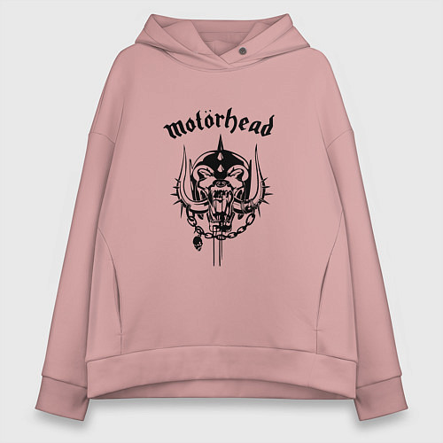 Женское худи оверсайз Motrhead: Black Devil / Пыльно-розовый – фото 1