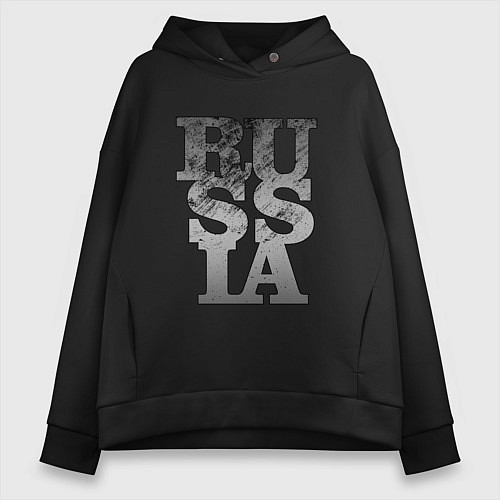 Женское худи оверсайз Russia style / Черный – фото 1