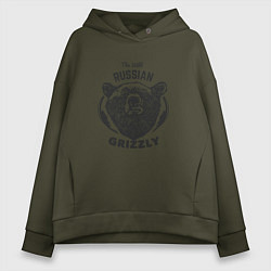 Толстовка оверсайз женская Russian Grizzly, цвет: хаки
