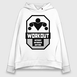 Толстовка оверсайз женская WorkOut Anytime, цвет: белый