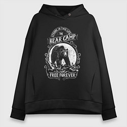 Толстовка оверсайз женская Bear Camp Free Forever, цвет: черный