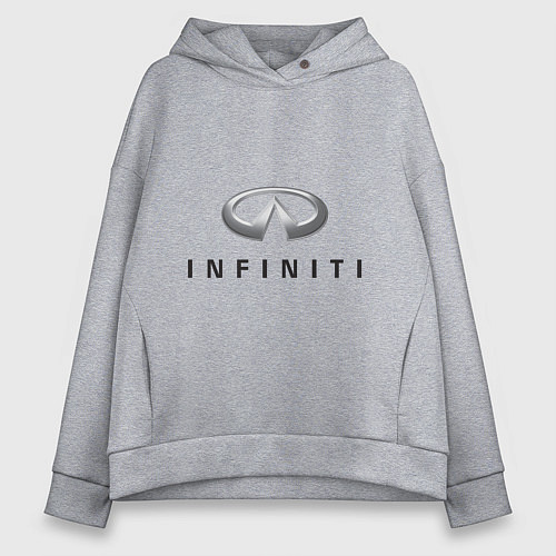 Женское худи оверсайз Logo Infiniti / Меланж – фото 1