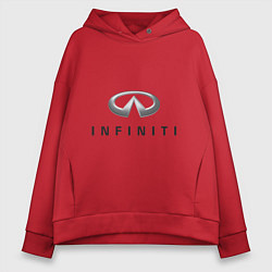 Толстовка оверсайз женская Logo Infiniti, цвет: красный