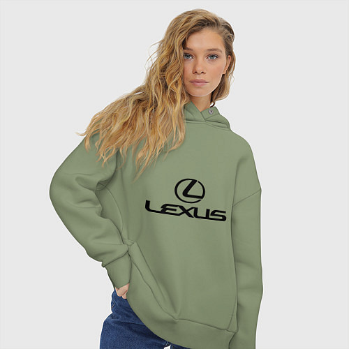 Женское худи оверсайз Lexus logo / Авокадо – фото 3