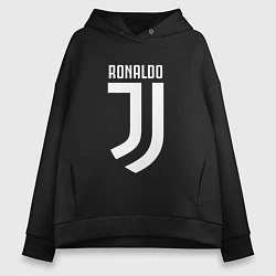 Толстовка оверсайз женская Ronaldo CR7, цвет: черный