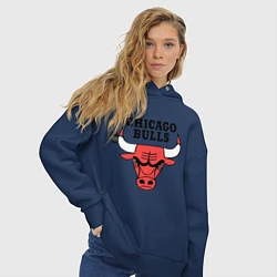 Толстовка оверсайз женская Chicago Bulls, цвет: тёмно-синий — фото 2