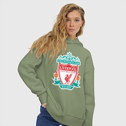 Толстовка оверсайз женская Liverpool FC, цвет: авокадо — фото 2