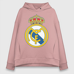 Толстовка оверсайз женская Real Madrid FC, цвет: пыльно-розовый