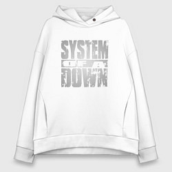 Толстовка оверсайз женская System of a Down, цвет: белый