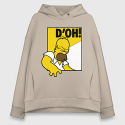 Толстовка оверсайз женская Homer D'OH!, цвет: миндальный