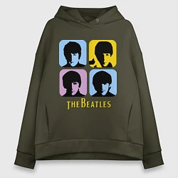 Толстовка оверсайз женская The Beatles: pop-art, цвет: хаки