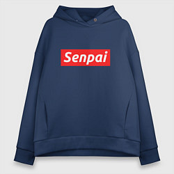 Толстовка оверсайз женская Senpai Supreme, цвет: тёмно-синий