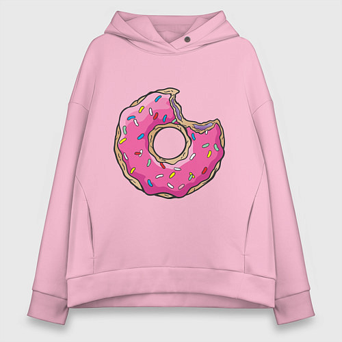 Женское худи оверсайз Пончик Гомера / Светло-розовый – фото 1